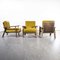 French Upholstered Armchairs in Mustard, 1940s, Set of 3 8