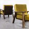 French Upholstered Armchairs in Mustard, 1940s, Set of 3, Image 4