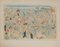 Chas-Laborde, Rues et Visages de New-York, Plage Municipale, 1950, Acquaforte su carta intrecciata, Immagine 1
