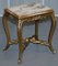 French Napoleon III Gold Giltwood Marble Topped Side Tables, 1860s, Set of 2 12