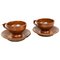 Rustic Traditional Ceramic Tea Cups, 1950s, Set of 2 1