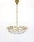 Large German Gilt Brass and Crystal Glass Chandelier by Palwa, 1960s 2