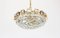 Large German Gilt Brass and Crystal Glass Chandelier by Palwa, 1960s 3