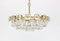 Large German Gilt Brass and Crystal Glass Chandelier by Palwa, 1960s, Image 4