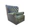 Chesterfield Leather High Back Armchair in Antique Green, Image 1