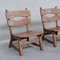 Brutalist Mid-Century Low Wooden Lounge Chairs 6