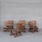 Brutalist Mid-Century Low Wooden Lounge Chairs, Image 4