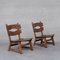 Brutalist Mid-Century Low Wooden Lounge Chairs 5