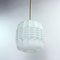 Mid-Century Ceiling Pendant in White Glass and Brass, Czechoslovakia, 1960s, Image 1
