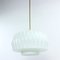 Mid-Century Ceiling Pendant in White Glass and Brass, Czechoslovakia, 1960s 2