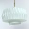 Mid-Century Ceiling Pendant in White Glass and Brass, Czechoslovakia, 1960s 1