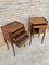 Early 20th Century French Bedside Tables or Nightstands in Marquetry and Bronze Hardware, Set of 2 3