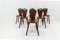 Swiss Alpine Brutalist Oak Escabelles Dining Chairs, France, 1950s, Set of 6 5