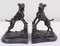 Bronze and Marble Bookends with Barking Dogs from E Drouot, France, 1890s, Set of 2 1