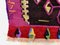 Tappeto piccolo Kilim in lana rossa, rosa e viola, Immagine 3