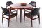Dining Room Set Table and Chairs by Arne Vodder for Sibast, 1960s, Set of 5 7
