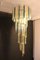 Long Green and Amber Murano Glass Spiral Chandelier in the Style of Venini 1