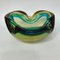 Heavy Italian Murano Glass Amber Teal Bowl Shell Ashtray by Flavio Poli, 1970s, Image 6