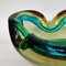 Heavy Italian Murano Glass Amber Teal Bowl Shell Ashtray by Flavio Poli, 1970s 11