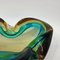 Heavy Italian Murano Glass Amber Teal Bowl Shell Ashtray by Flavio Poli, 1970s 12