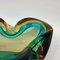 Heavy Italian Murano Glass Amber Teal Bowl Shell Ashtray by Flavio Poli, 1970s, Image 12