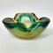 Heavy Italian Murano Glass Amber Teal Bowl Shell Ashtray by Flavio Poli, 1970s 5