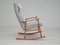 Danish Oak Wood Rocking Chair, 1960s 9