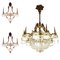 Lámpara de araña grande con borlas de bronce y cristal de Baccarat. Juego de 3, Imagen 1