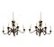 Italian Golden Chandeliers with 6 Candles, Set of 2, Image 1