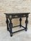 Spanish Ebonized Walnut Side Table with Drawer, 1880s 4