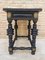 Spanish Ebonized Walnut Side Table with Drawer, 1880s 10