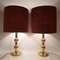 Brass Table Lamps with Retro Shades, 1960s, Set of 2 8
