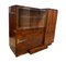 Art Deco Bar Sideboard, Walnut Veneer, Nickel, Marble, France, circa 1930 2