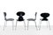 Black Arne Jacobsen Ant Chairs for Fritz Hansen, Set of 4, Image 2