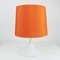 Lámpara de mesa de loza naranja y blanca de Rosenthal, años 70, Imagen 1