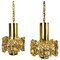 German Gilt Brass and Crystal Glass Chandeliers by Palwa, 1970s, Set of 2, Image 1