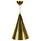 Polished Brass Pendant Lamp in the Style of Paavo Tynell, 1950s, Set of 3 1