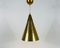Polished Brass Pendant Lamp in the Style of Paavo Tynell, 1950s, Set of 3 9