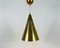 Polished Brass Pendant Lamp in the Style of Paavo Tynell, 1950s, Set of 3, Image 9