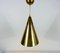 Polished Brass Pendant Lamp in the Style of Paavo Tynell, 1950s, Set of 3 5