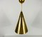 Polished Brass Pendant Lamp in the Style of Paavo Tynell, 1950s, Set of 3 4