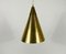 Polished Brass Pendant Lamp in the Style of Paavo Tynell, 1950s, Set of 3 2