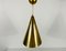 Polished Brass Pendant Lamp in the Style of Paavo Tynell, 1950s, Set of 3 3