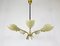 Large Mid-Century Italian Brass 5-Arm Sputnik Chandelier, 1950s, Image 4