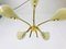 Large Mid-Century Italian Brass 5-Arm Sputnik Chandelier, 1950s 7