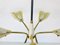 Large Mid-Century Italian Brass 5-Arm Sputnik Chandelier, 1950s, Image 13