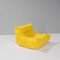 Yellow Togo Armchair and Footstool by Michel Ducaroy for Ligne Roset, Set of Two, Image 2