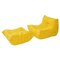 Yellow Togo Armchair and Footstool by Michel Ducaroy for Ligne Roset, Set of Two, Image 1