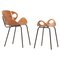 Chair and Stool by Olof Kettunen for Merivaara, Finland, 1950s, Set of 2 1