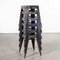 French Metal H Cafe Dining Stools in Blue from Tolix, 1950s, Set of 6 9